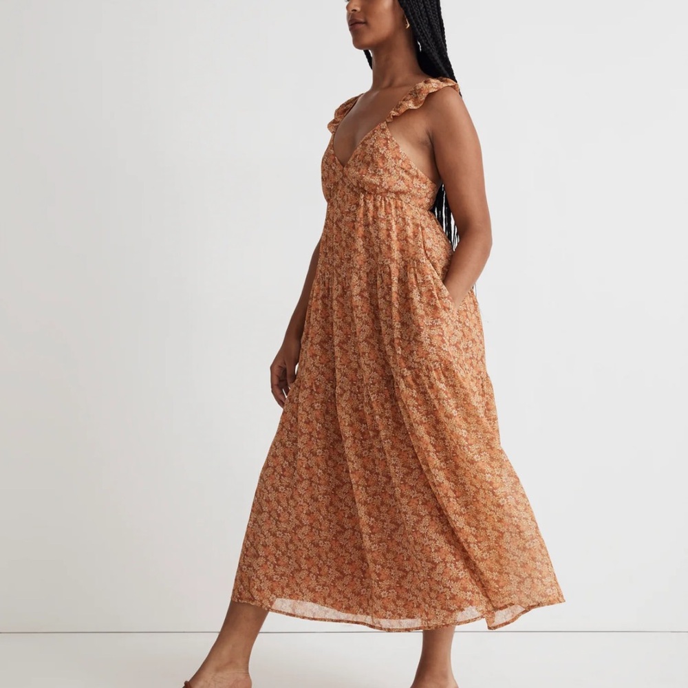 NWT Madewell Georgette floral midi dress